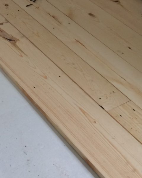 Inexpensive flooring #2 pine boards