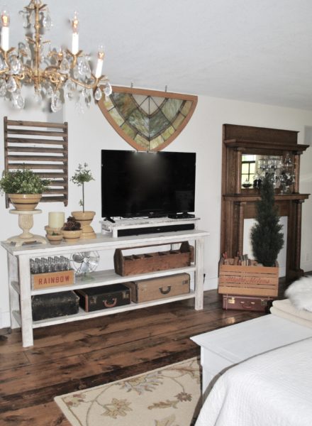 Master bedroom reveal - home made entertainment center